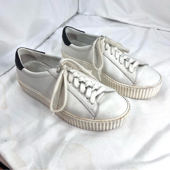M. GEMI The Palestra Due Women’s White Sneaker Size 37.5/ 7.5 Made in Italy - Picture 3 of 8